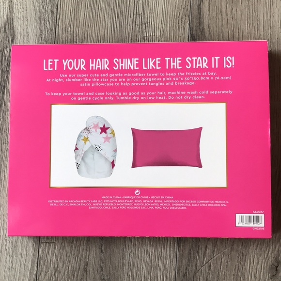 NWT Satin pillowcase and microfiber hair towel set - Picture 2 of 3